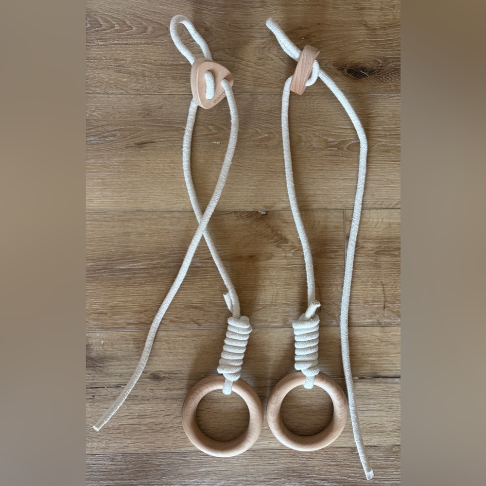 Natural Wooden Gymnastic Rings for Kids